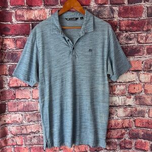 Travis Mathew Heathered Blue Polo Shirt